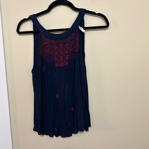 Halter neck embroidered top